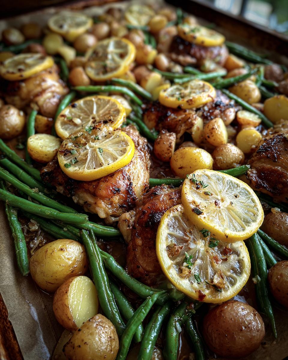 Quick Lemon Garlic Chicken 15 Min Prep 7 Lemon Garlic Chicken Thighs with Potatoes & Beans - detail 3