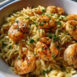 Lemon Garlic Shrimp Orzo