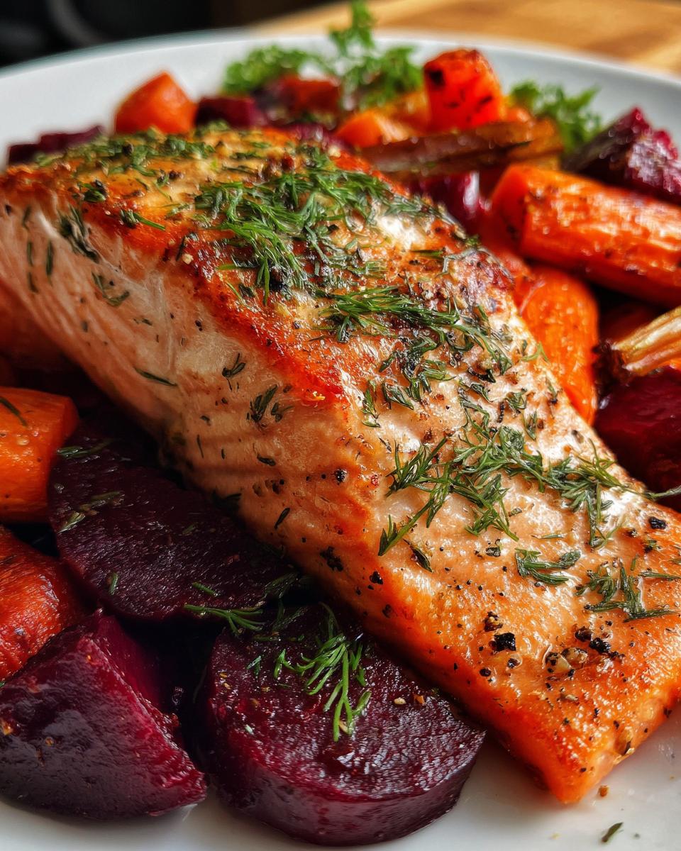 Amazing Salmon with Beets & Carrots: 1 Pan Dinner 5 Salmon with Beets & Carrots - detail 1