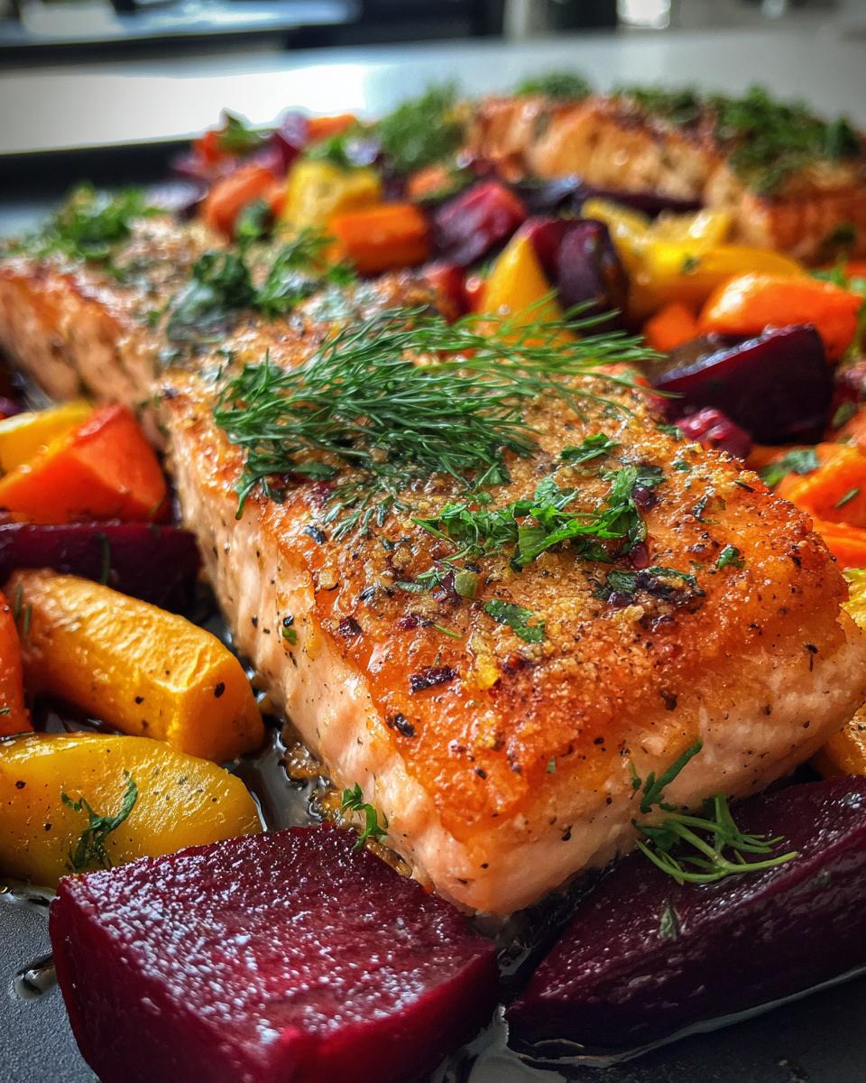 Amazing Salmon with Beets & Carrots: 1 Pan Dinner 6 Salmon with Beets & Carrots - detail 2