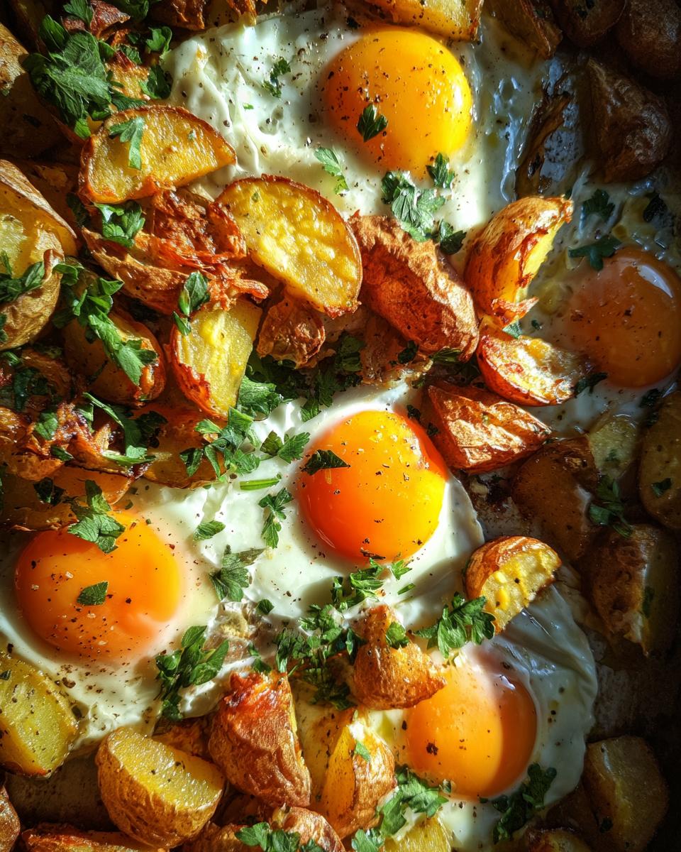 Sheet-Pan Eggs Potatoes: 4 Foolproof Ways 5 Sheet-Pan Eggs & Potatoes, Huevos Rotos-Style - detail 1