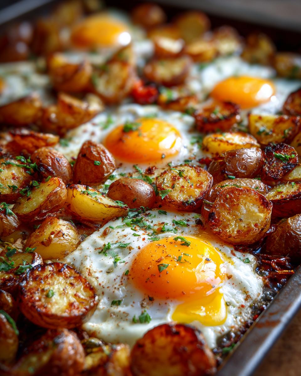 Sheet-Pan Eggs Potatoes: 4 Foolproof Ways 6 Sheet-Pan Eggs & Potatoes, Huevos Rotos-Style - detail 2