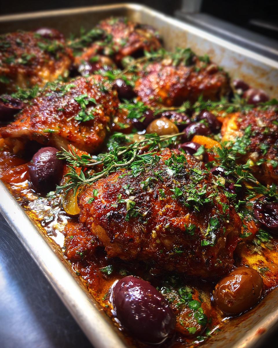 Sheet-Pan Harissa Chicken With Smashed Olives & Apricots - detail 1