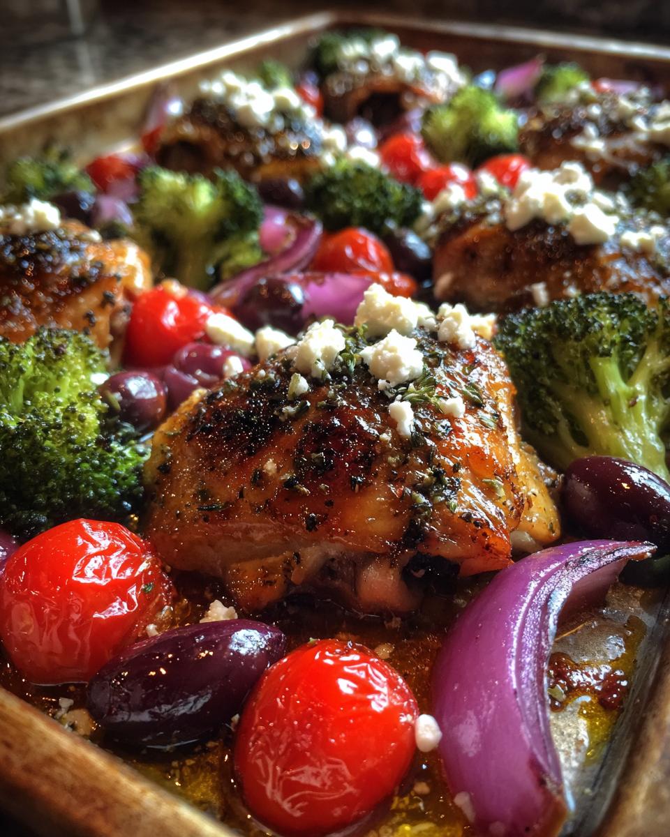 Sheet Pan Lemon Garlic Chicken Thighs & Veggies , Mediterranean chicken, Greek dinner - detail 1