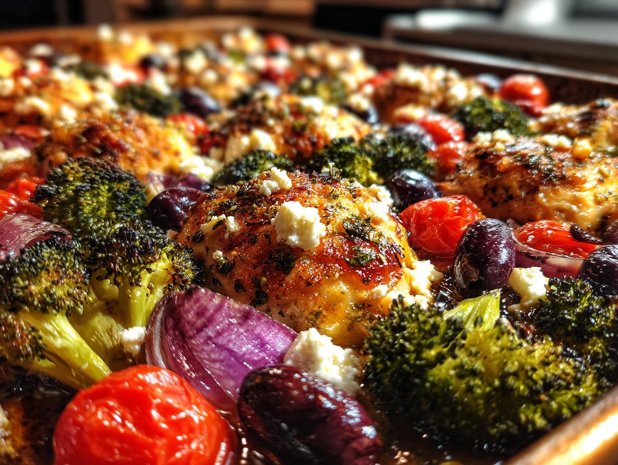 Sheet Pan Lemon Garlic Chicken Thighs & Veggies , Mediterranean chicken, Greek dinner - detail 3