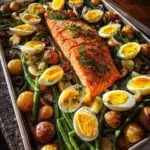 Sheet Pan Salmon Niçoise-Style Dinner