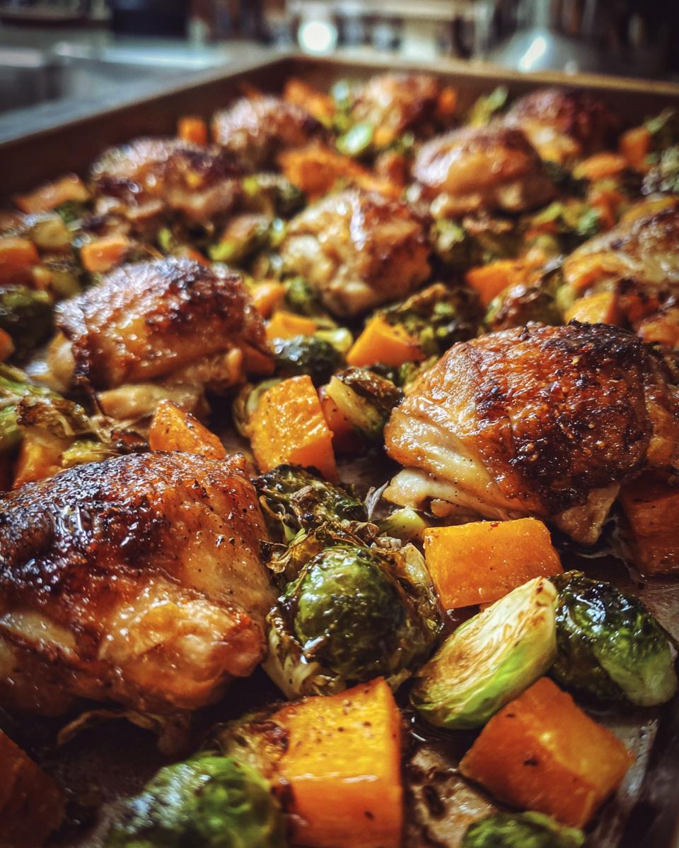 Sheet Pan Sweet Potato Chicken Thighs: 1 Amazing Meal 7 Sheet Pan Sweet Potato, Brussels Sprouts & Chicken Thighs - detail 3