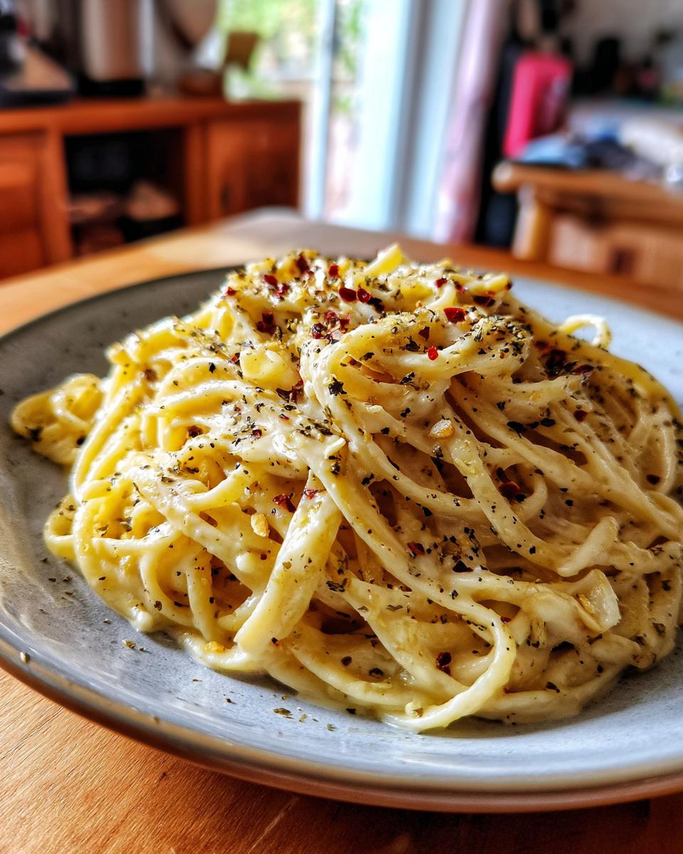 Vegan Alfredo Pasta with Almond Milk - detail 2