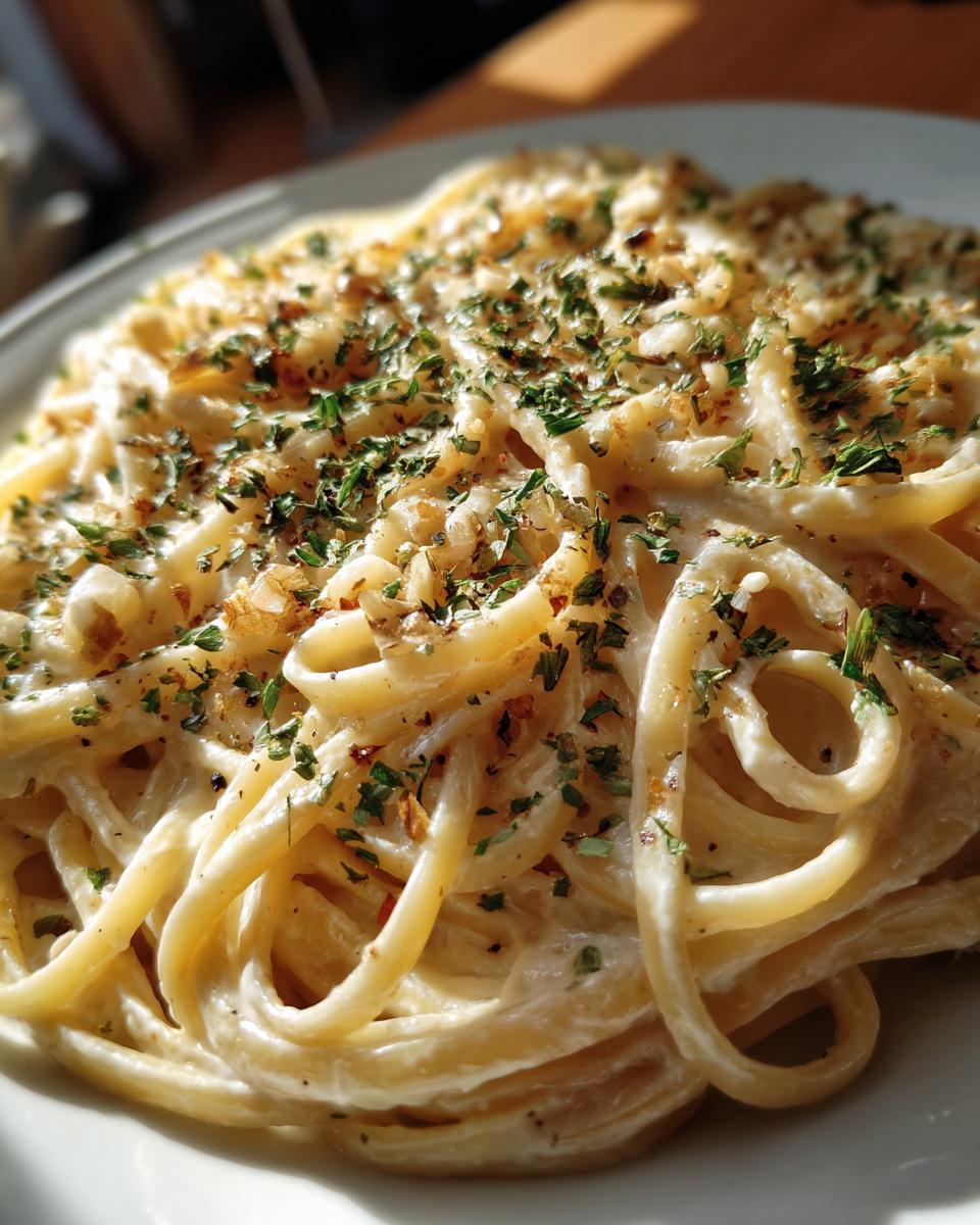 Vegan Alfredo Pasta with Almond Milk - detail 3