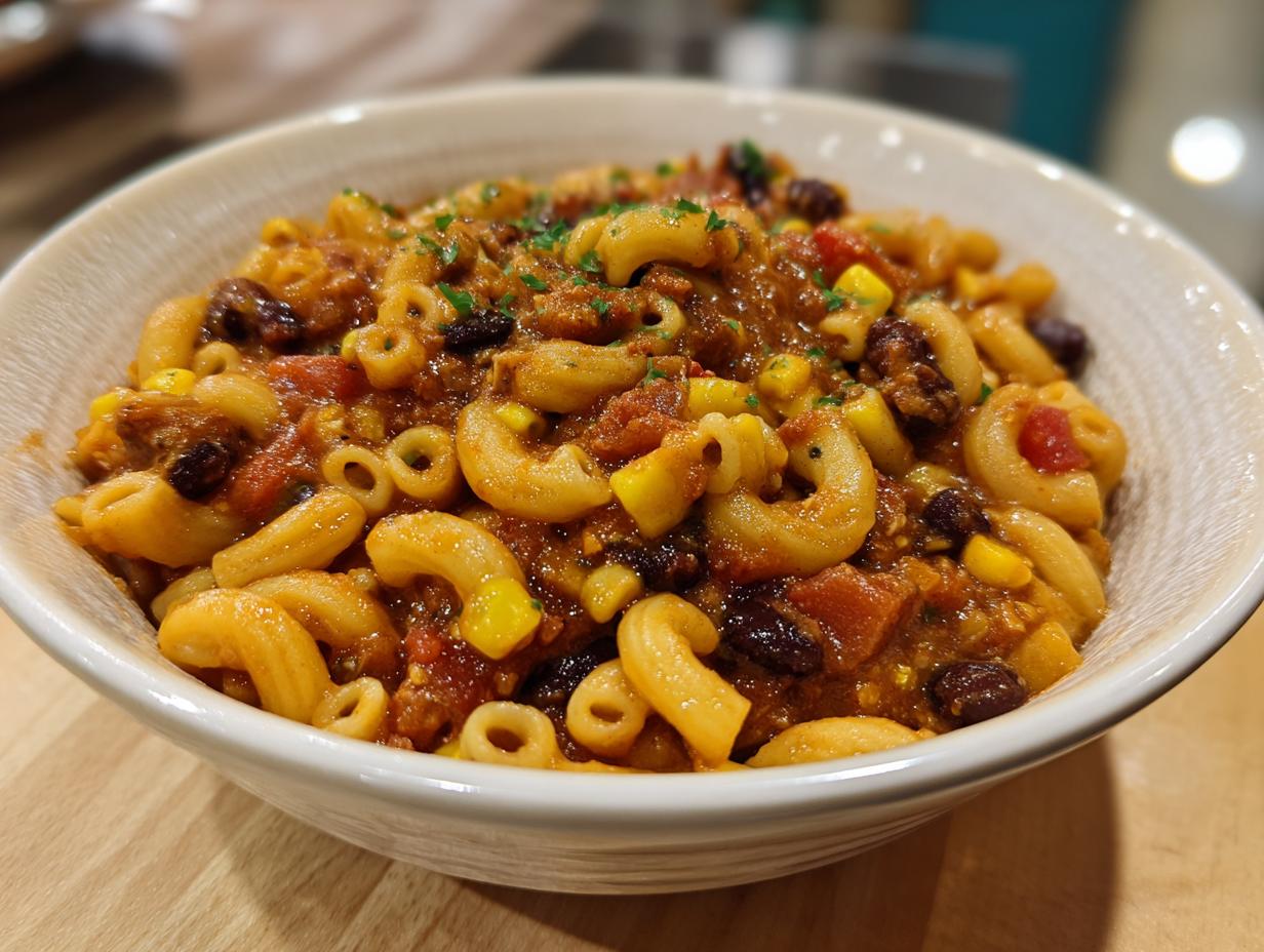 Wonderful Vegan Chili Mac: 1 Savory Pot 6 Vegan Chili Mac with Black Beans & Corn - detail 2