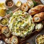 Butter Board Recipe with herbs and bread.