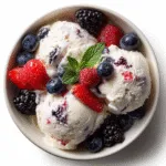 Cottage Cheese Ice Cream served with fruit