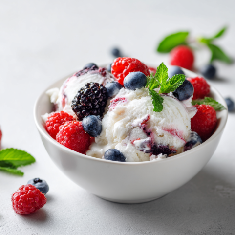 Cottage cheese ice cream with fresh berries – food trends recipes