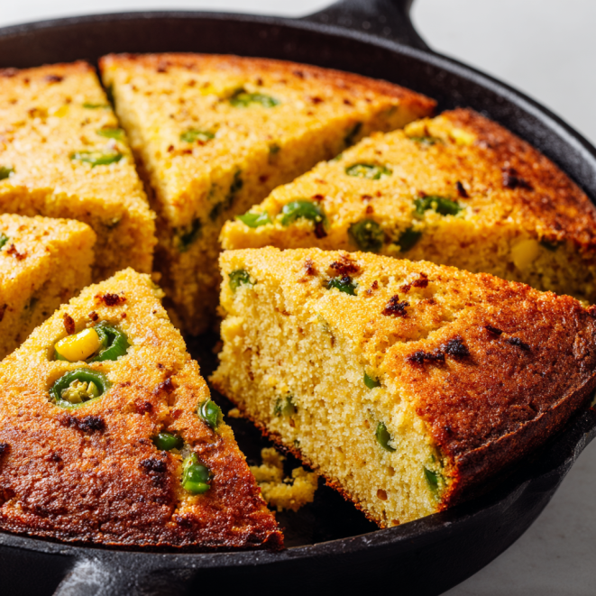 Skillet-Baked Navajo Cornbread with Chilies