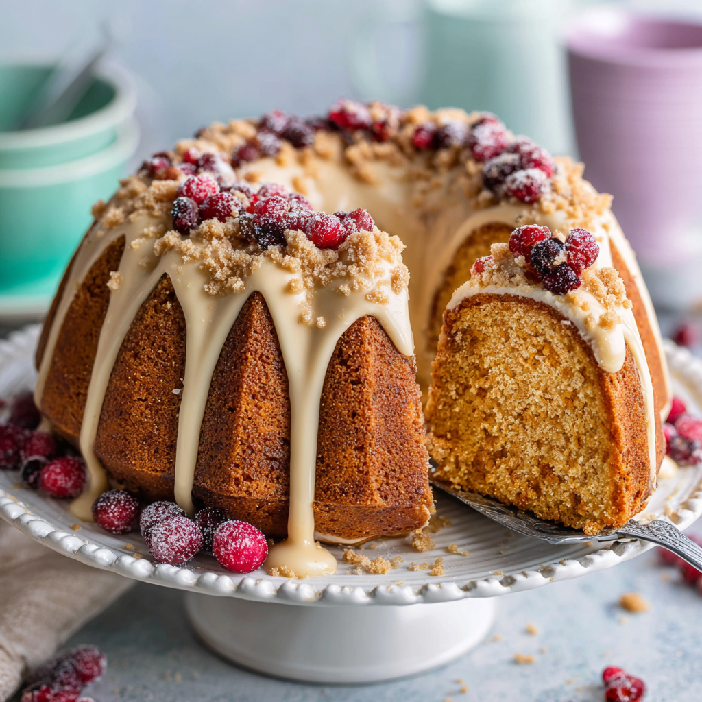 One-bowl chai-spiced bundt cake with glaze drizzle
