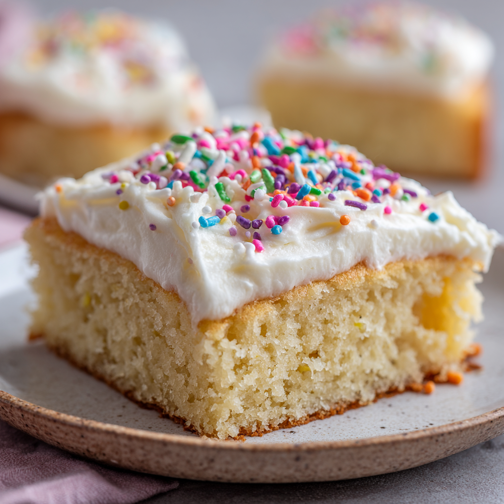 One-Bowl Vanilla Sheet Cake: Simple, Moist & Crowd-Pleasing