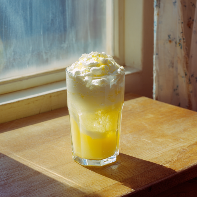 Whipped Lemonade Recipe (TikTok) viral drink in tall glass