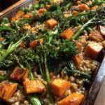 All-In-One Sheet-Pan Brown Rice With Sweet Potato And Broccoli Rabe