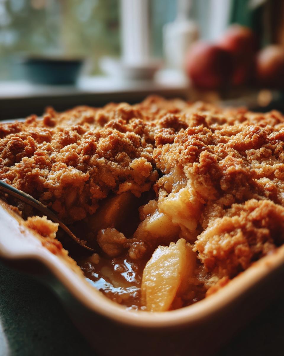 Apple Cobbler with Gooey Brown Sugar Cookie Crumble. - detail 1