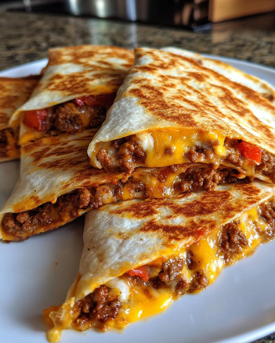20-Min Cheesy Ground Beef Quesadillas Your Family Craves 5 Cheesy Ground Beef Quesadillas – Quick Holiday Snack - detail 1