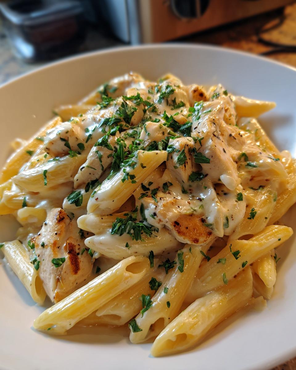 Creamy Chicken Alfredo Penne Pasta - detail 1
