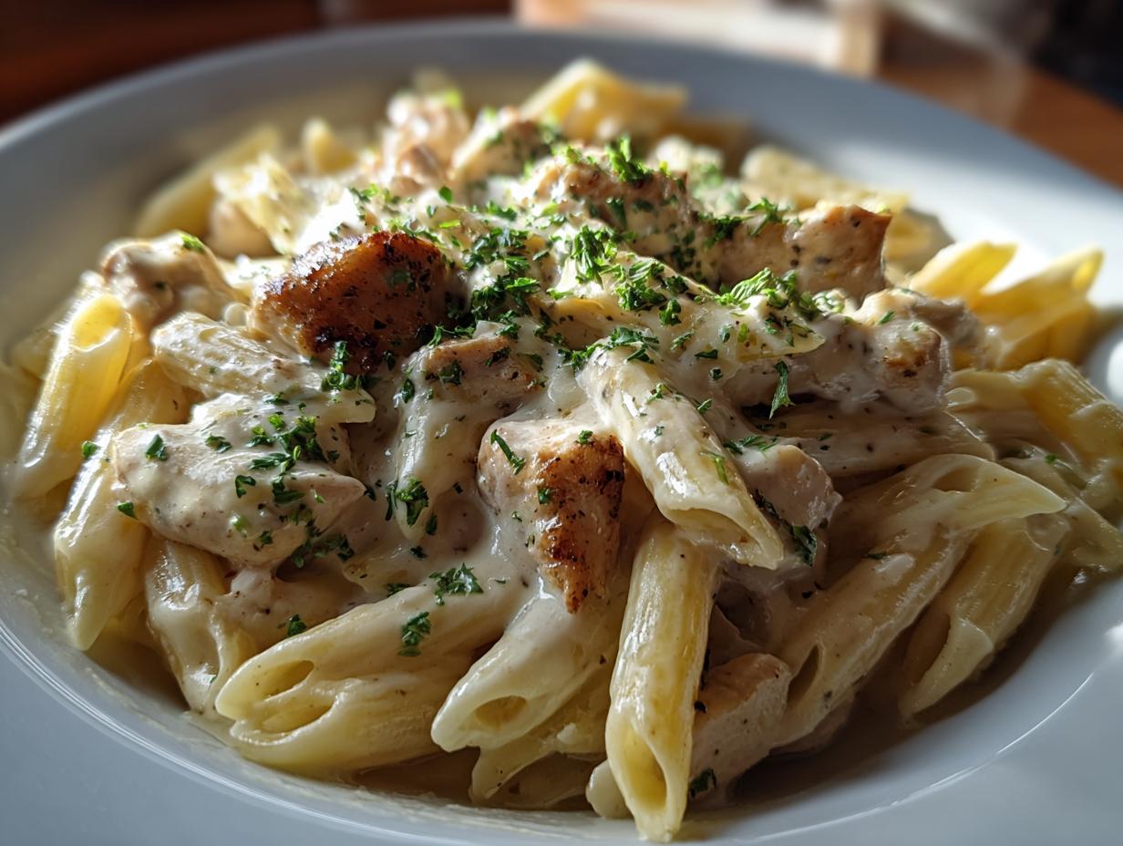 Creamy Chicken Alfredo Penne Pasta - detail 2