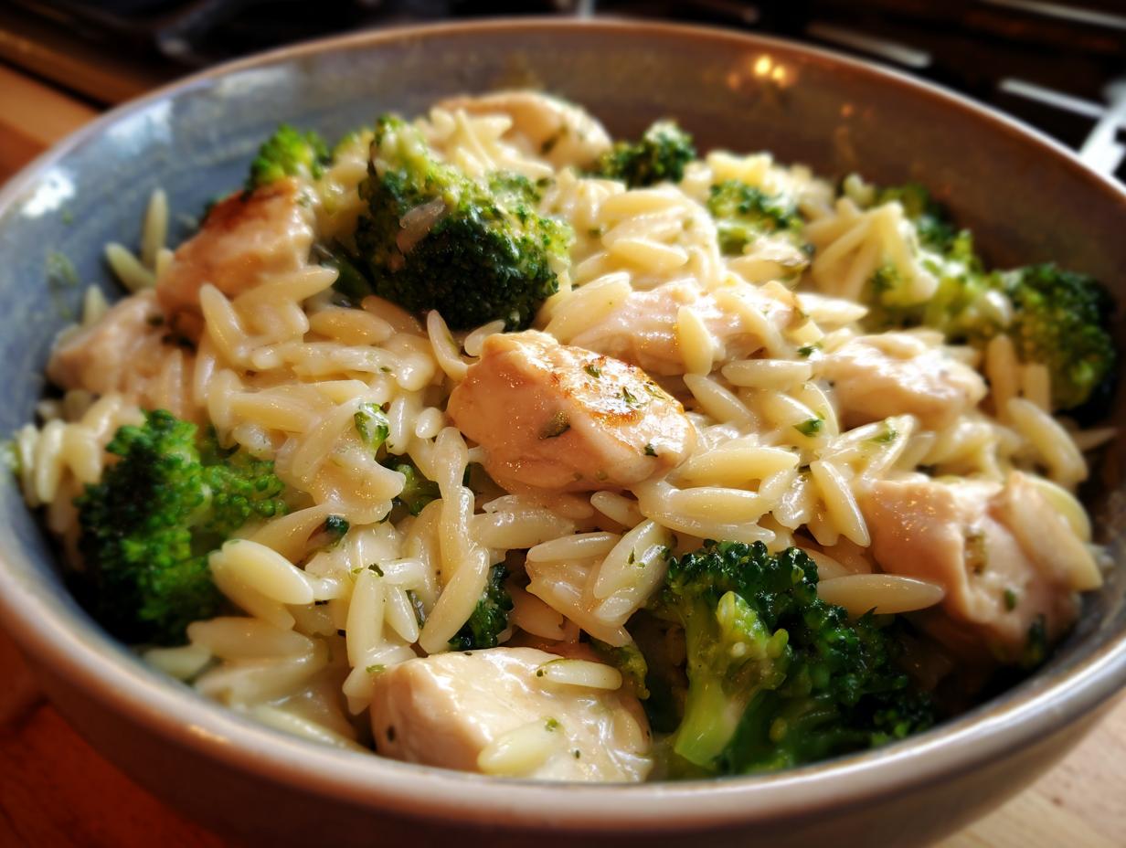 Amazing 1 Pot Creamy Chicken Broccoli Orzo 7 Creamy Chicken and Broccoli Orzo - detail 3