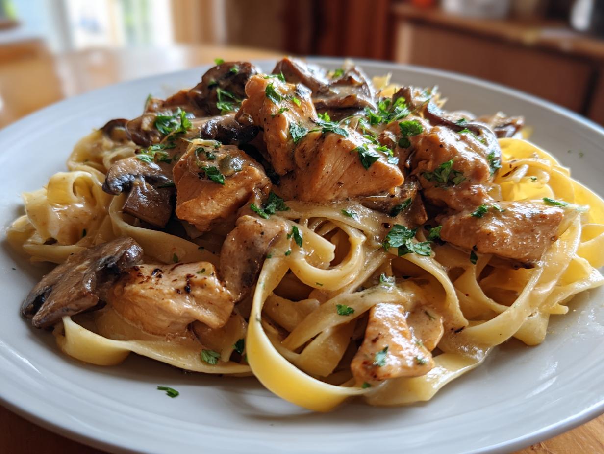 Creamy Chicken and Mushroom Pasta - detail 3