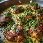 Creamy Garlic Chicken Thighs in Pan Sauce