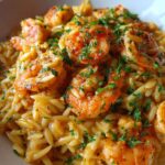 Creamy Garlic Shrimp Orzo