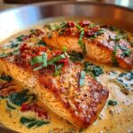 Creamy Garlic Tuscan Salmon Pan Seared