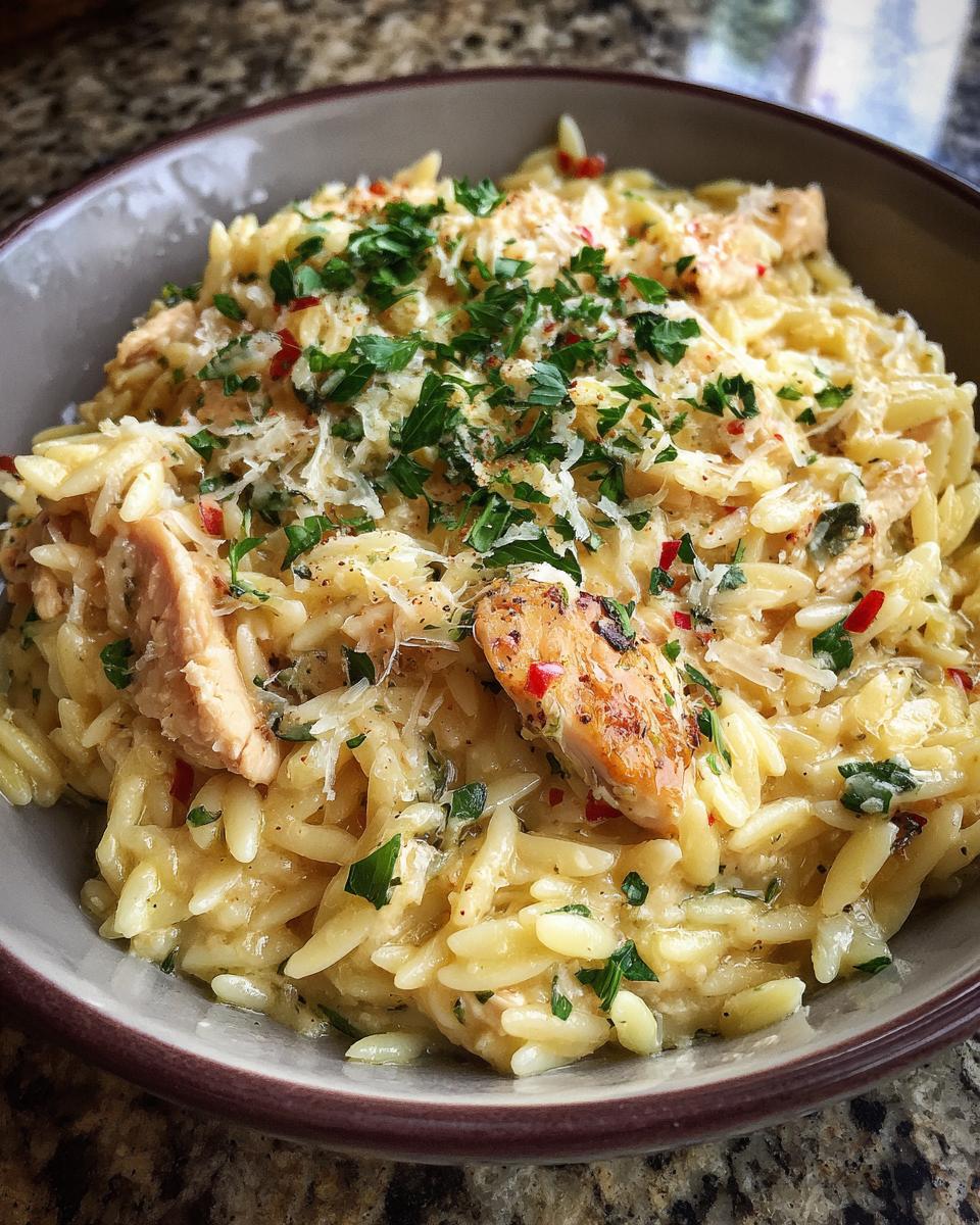 Amazing 1-Pot Creamy Lemon Parmesan Orzo 5 Creamy Lemon Parmesan Orzo with Chicken - detail 1