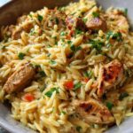 Creamy Lemon Parmesan Orzo with Chicken