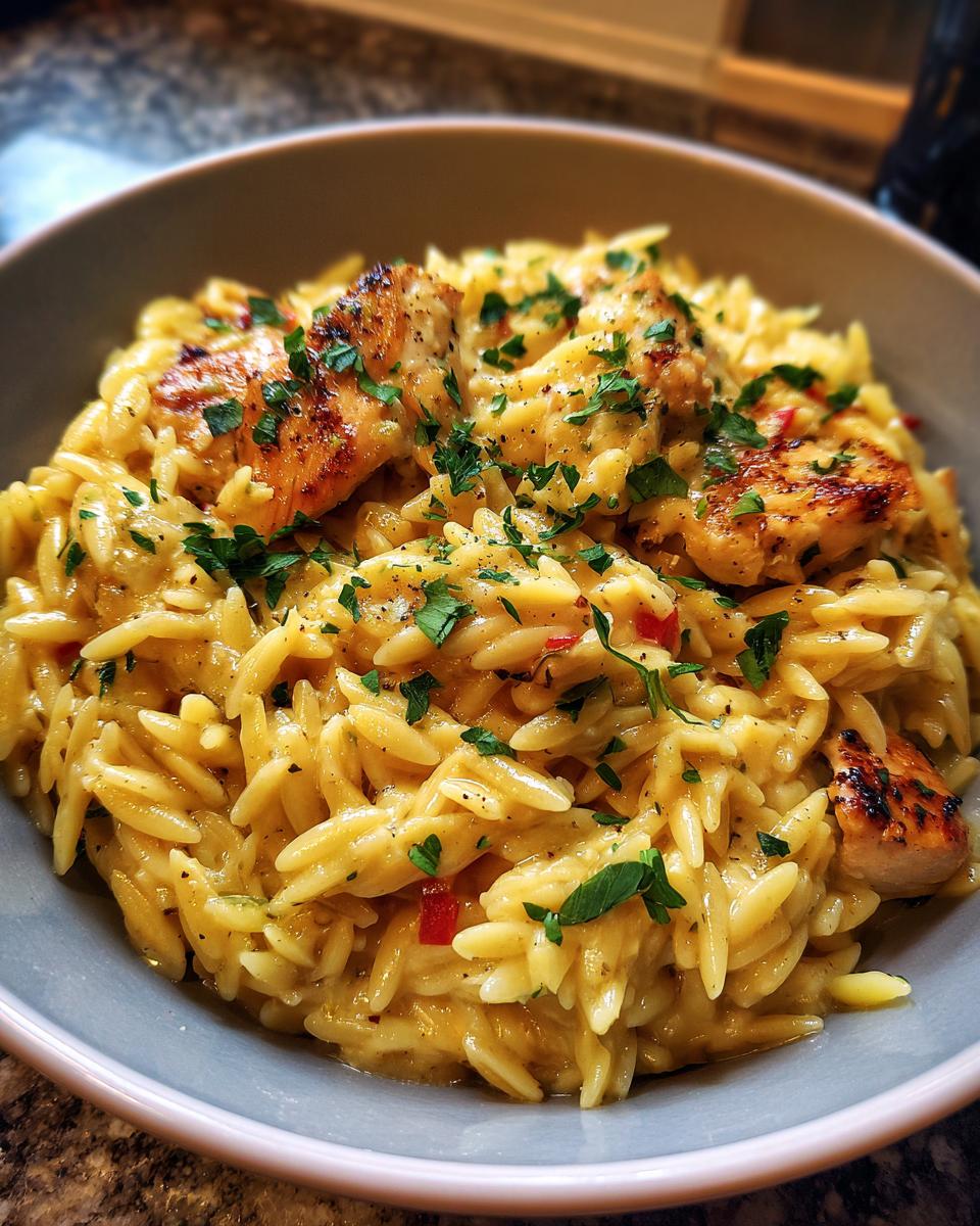 Amazing 1-Pot Creamy Lemon Parmesan Orzo 6 Creamy Lemon Parmesan Orzo with Chicken - detail 2