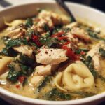 Creamy Spinach Chicken Tortellini Soup
