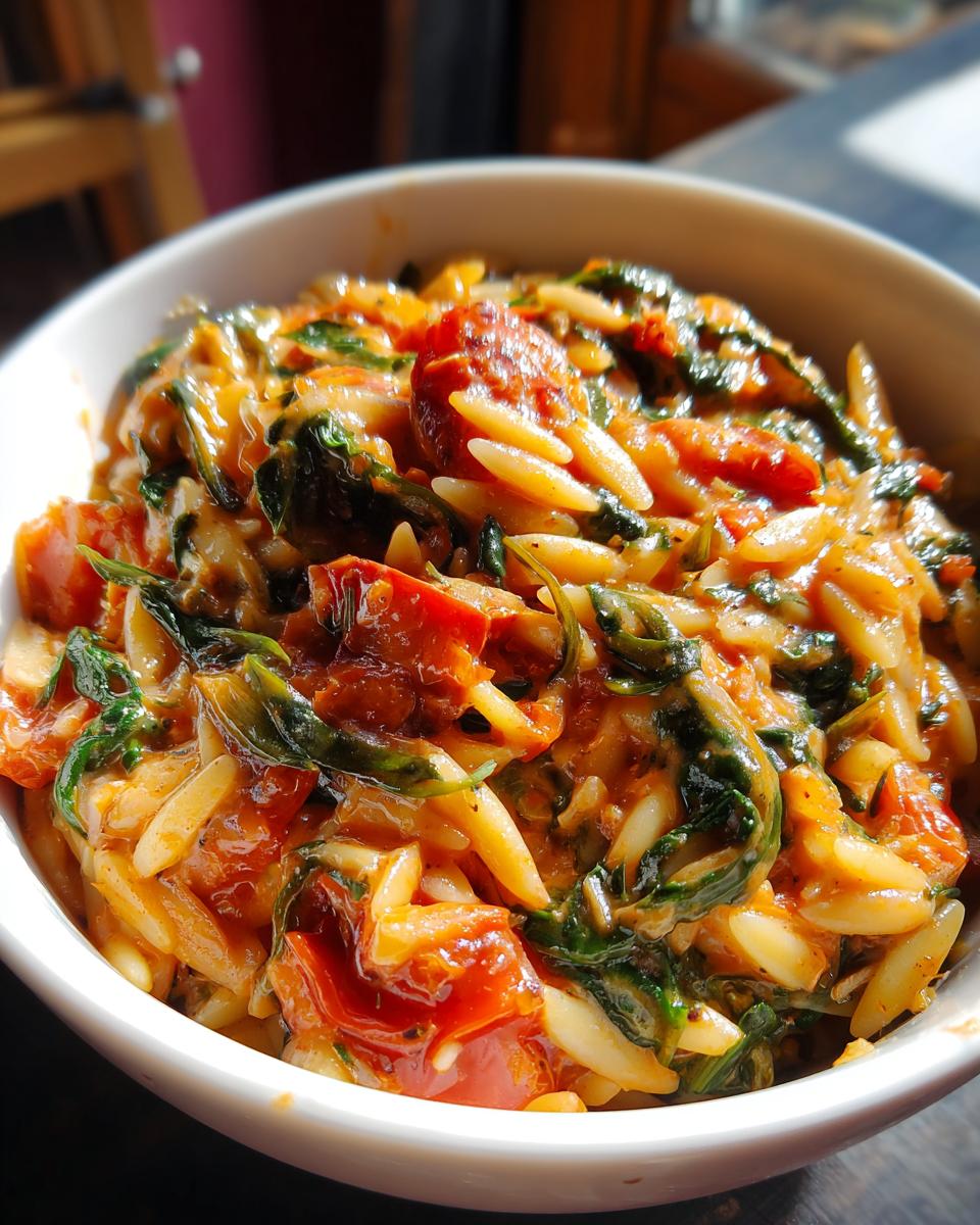 Creamy Tomato Spinach Orzo - detail 2