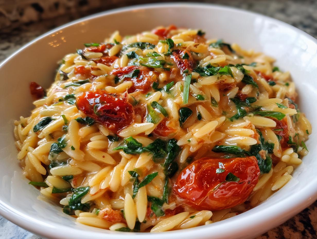 Creamy Tomato Spinach Orzo - detail 3