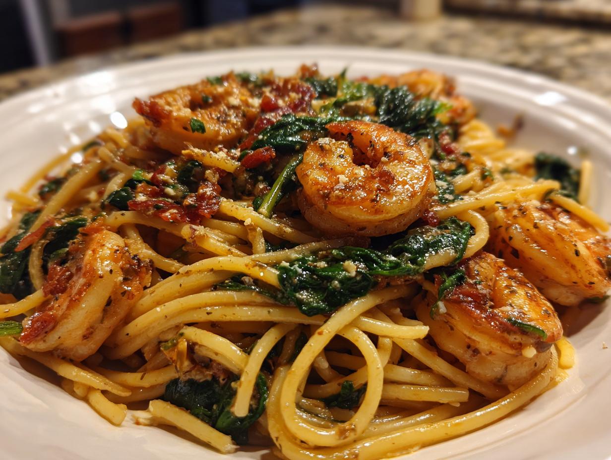 Perfect Creamy Tuscan Shrimp Pasta in 35 Mins 7 Creamy Tuscan Shrimp Pasta - detail 3