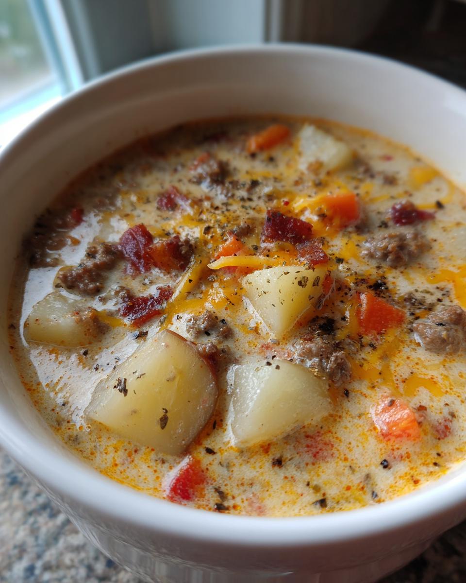 Cozy Cheeseburger Soup: 1 Comforting Bowl 6 Easy Crockpot Cheeseburger Soup Recipe for Cozy Nights - detail 2