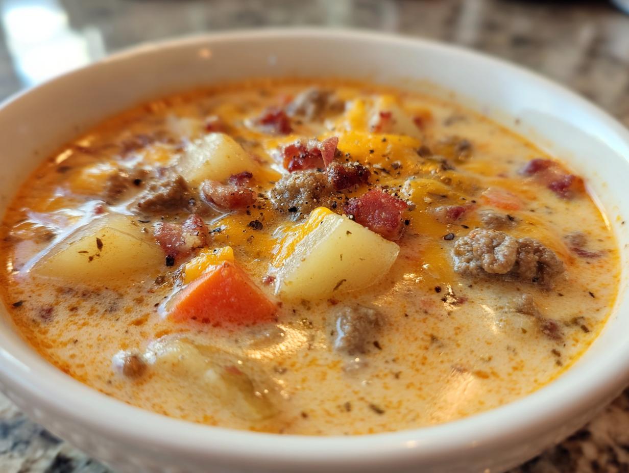 Cozy Cheeseburger Soup: 1 Comforting Bowl 7 Easy Crockpot Cheeseburger Soup Recipe for Cozy Nights - detail 3