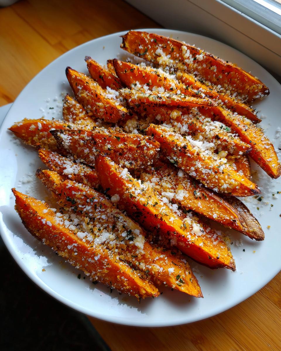 Easy Garlic Parmesan Sweet Potato Wedges - detail 1