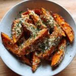 Easy Garlic Parmesan Sweet Potato Wedges