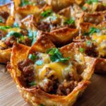 Easy Taco Cups, great Super Bowl appetizer idea