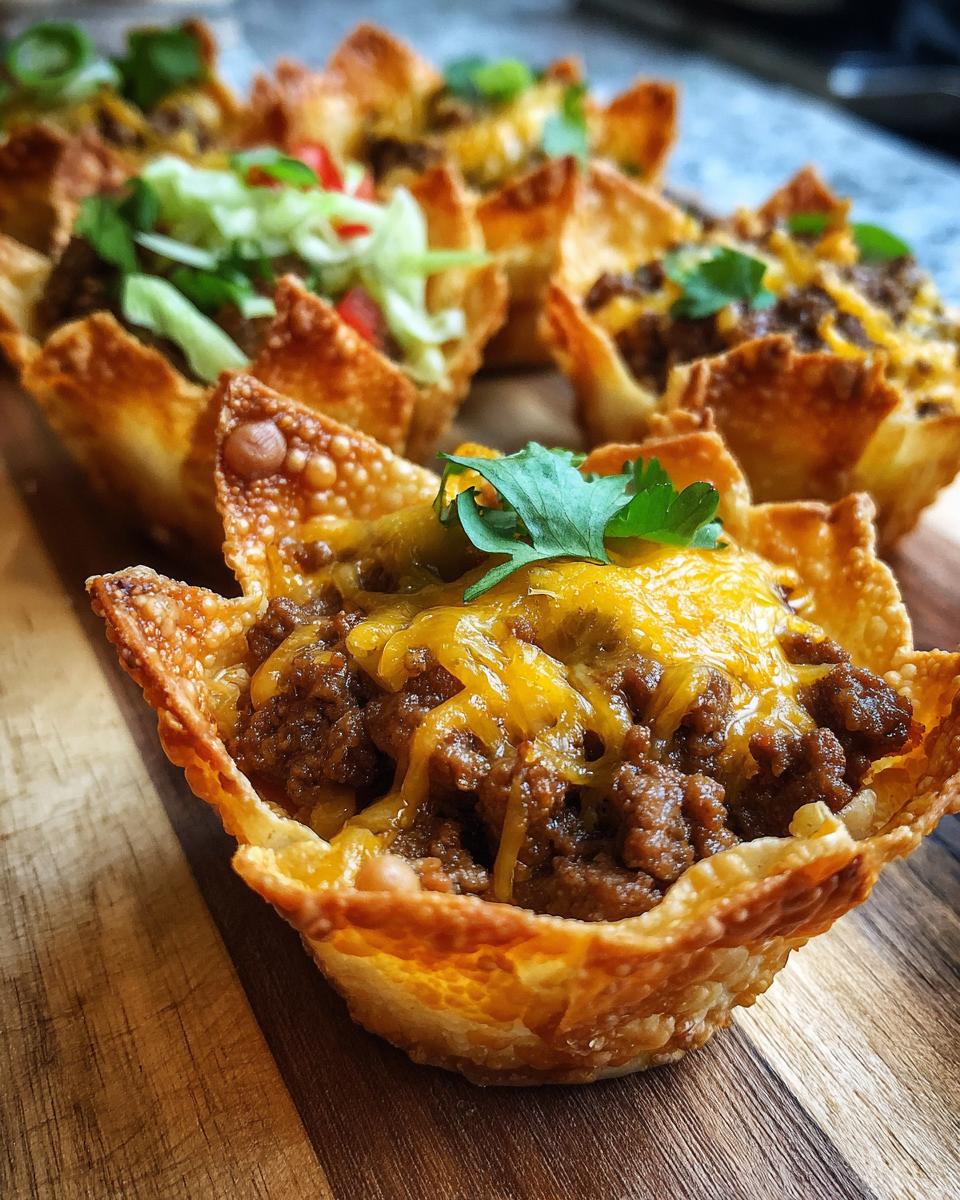 Easy Taco Cups, great Super Bowl appetizer idea - detail 1