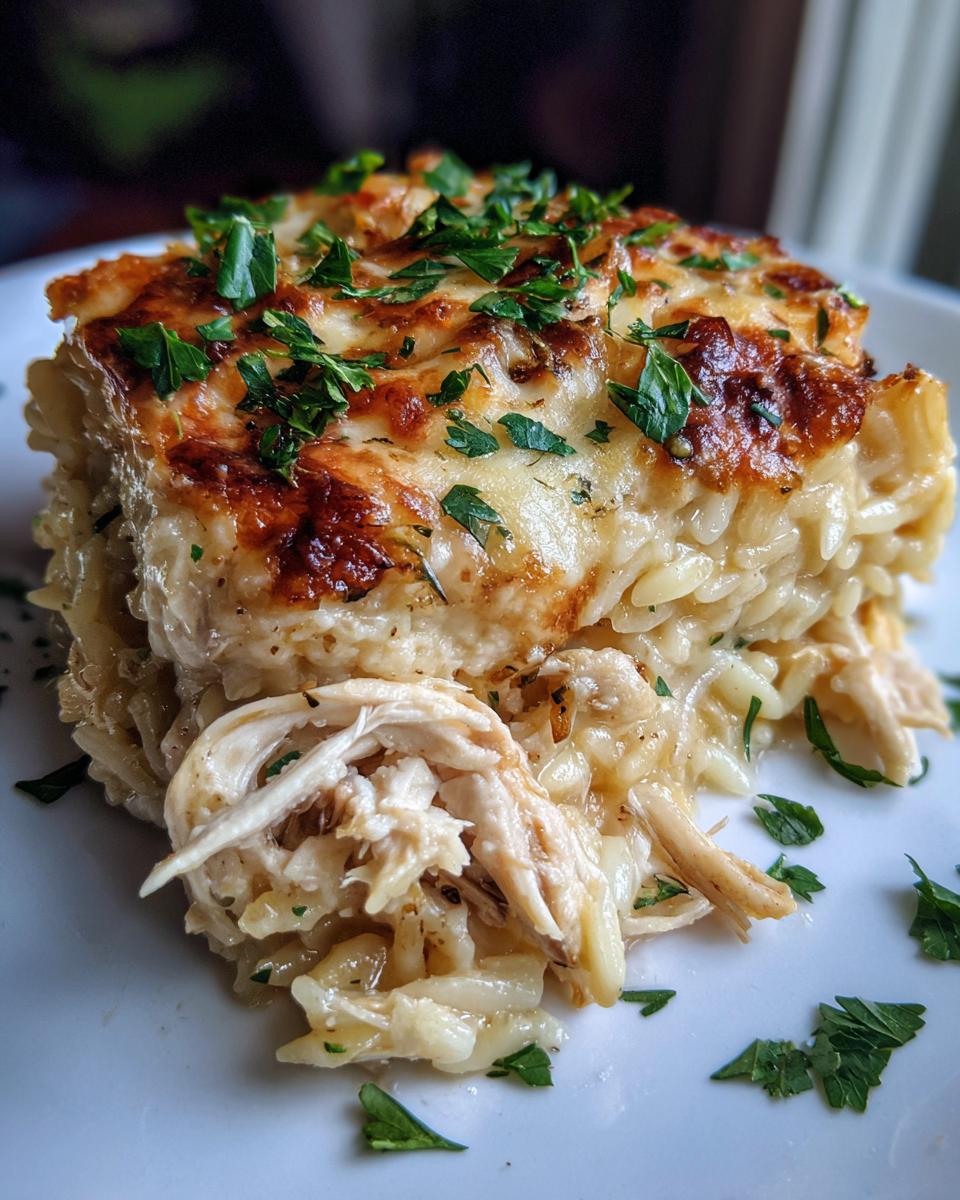 French Onion Chicken Orzo Casserole - detail 1