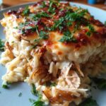 French Onion Chicken Orzo Casserole