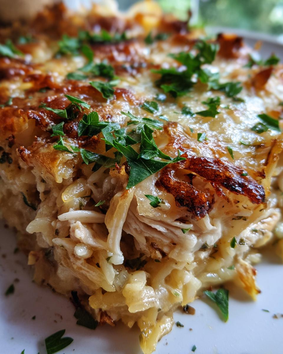 French Onion Chicken Orzo Casserole - detail 2