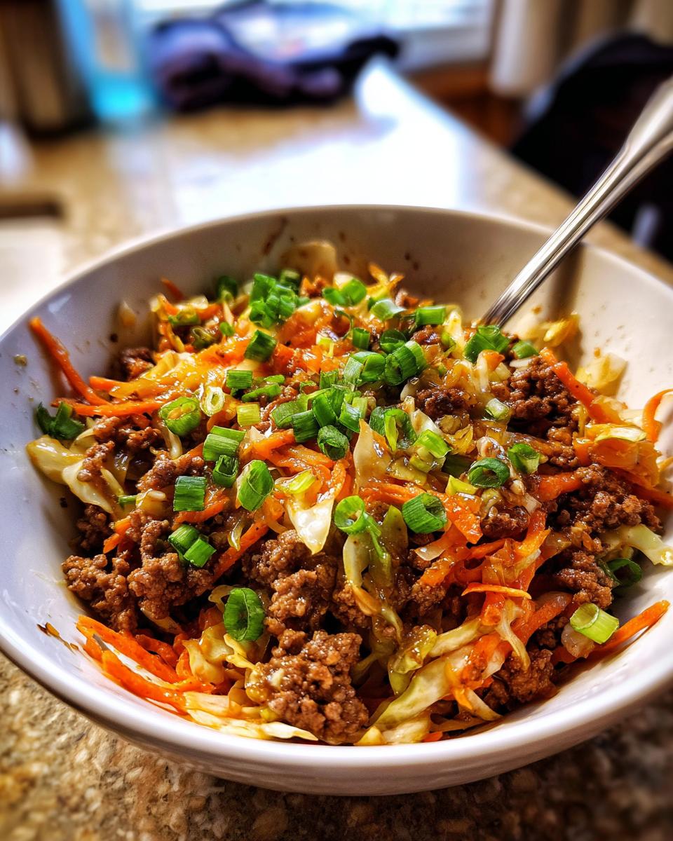 Savory 30-Minute Ground Beef Egg Roll in a Bowl Delight 5 Ground Beef Egg Roll in a Bowl Meal Prep - detail 1