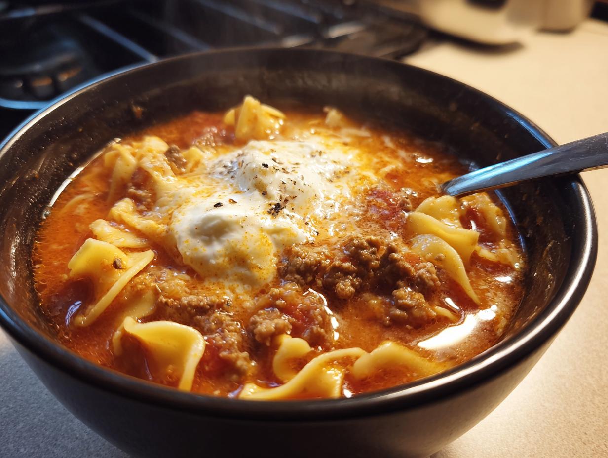35-Minute Ground Beef Lasagna Soup - Blissful Comfort Food 6 Ground Beef Lasagna Soup – Comforting Holiday Meal - detail 2