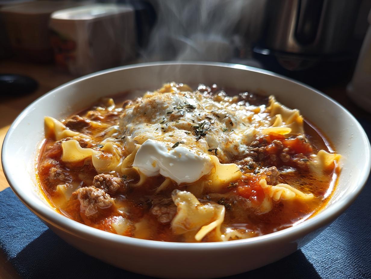 35-Minute Ground Beef Lasagna Soup - Blissful Comfort Food 7 Ground Beef Lasagna Soup – Comforting Holiday Meal - detail 3